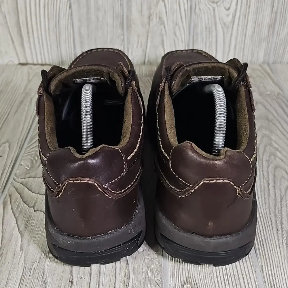Rockport Works Lace Up Sailing Club Steel Toe Work Shoes Brown Leather Mens 10.5